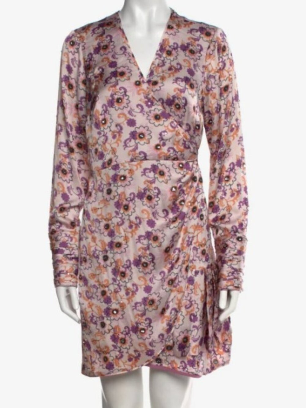 Alexis Floral Sparkle Wrap Dress